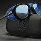 Blue KDEAM Leather Steampunk sunglasses