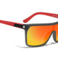 Gray and red frame with red lens KDEAM One-Piece Lens sunglasses