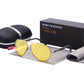 Night vision lens with gun coloured frame Barcur Vintage Aviator sunglasses