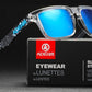 Mirror blue lens with transparent and splattered frame KDEAM Patterned Square sunglasses