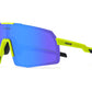 Mirror blue lens with green frame KDEAM Rimless Thin-Frame Shield sunglasses