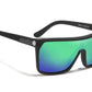 Mirror green lens with black frame KDEAM One-Piece Lens sunglasses