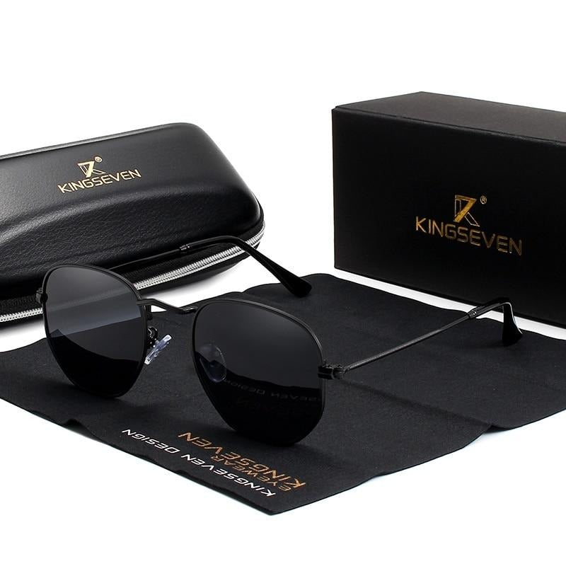 Black Kingseven Retro-Hex sunglasses
