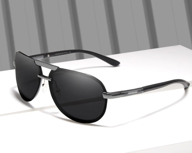 Kingseven Rimless Aviator sunglasses product side view display