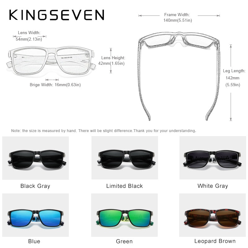 Kingseven Carbon Fibre Pattern sunglasses product dimensions