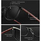 Display of the features of the KDEAM Men's Driving sunglasses 