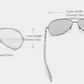 Kingseven Classic Pilot sunglasses product dimensions
