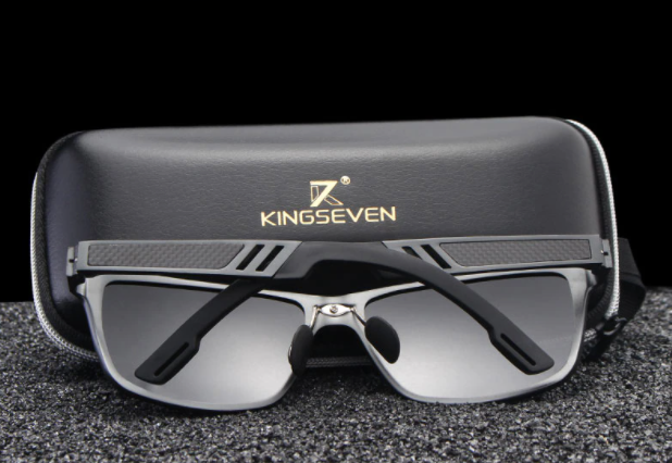 Kingseven Aluminium Square-Frame sunglasses display of back view