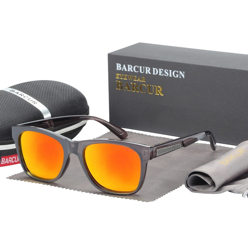 Mirror orange Barcur Wayfarer sunglasses