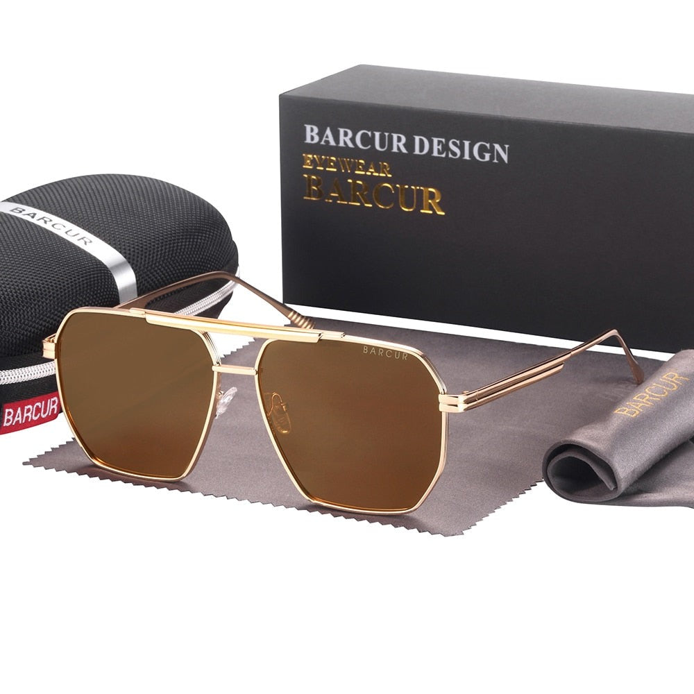 Gold tea Barcur Oversized Hex sunglasses