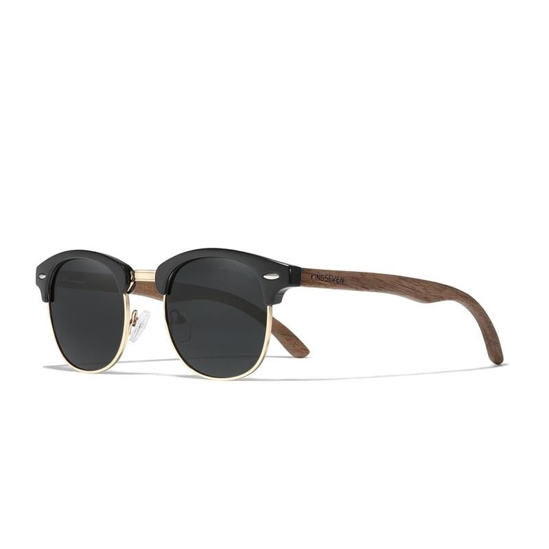 Kingseven Black Walnut sunglasses product display side view