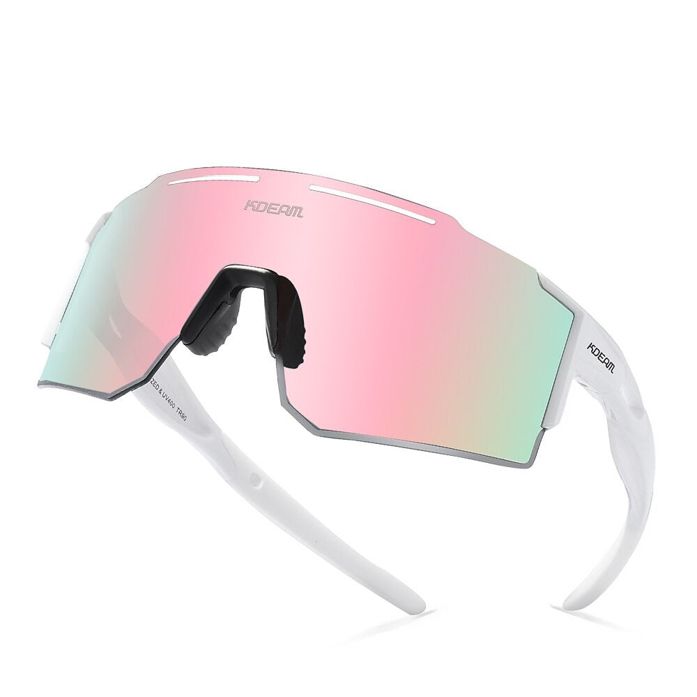 Mirror pink lens KDEAM Rimless TR90 Sport sunglasses