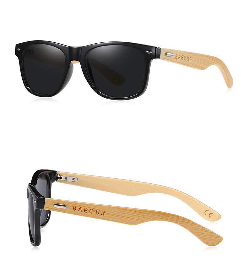 Barcur Polarised Bamboo sunglasses side view