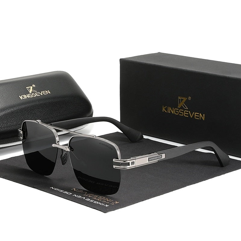 Gun gray Kingseven Retro-Square sunglasses
