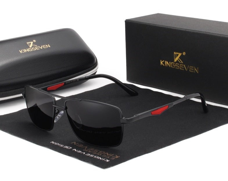 Black and red Kingseven Pilot Square sunglasses