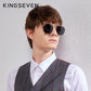 Man wearing Kingseven Polarised Hexagon sunglasses