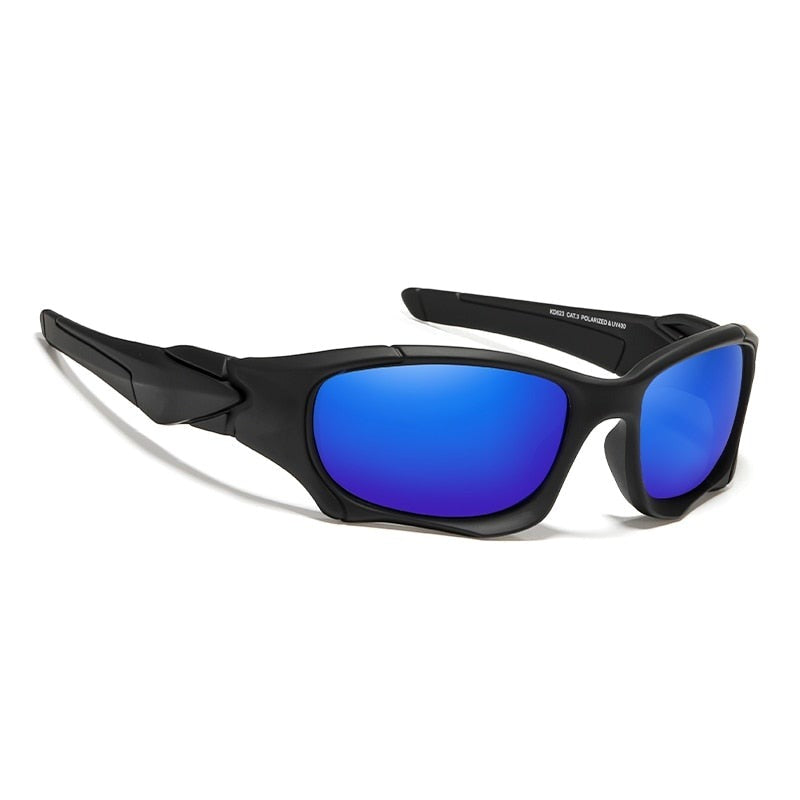 Black frame with blue lens KDEAM Cutting-Frame Sport sunglasses