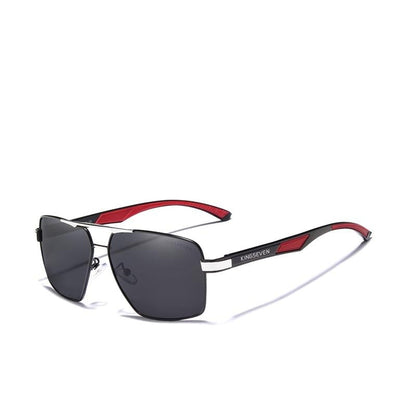 Gray and red Kingseven Men's Square-Frame sunglasses