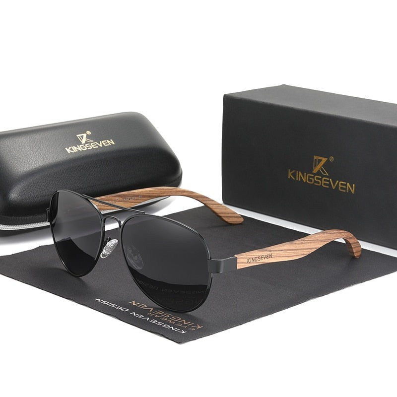 Kingseven Wooden Aviator sunglasses