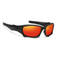 Black frame with mirror red lens KDEAM Cutting-Frame Sport sunglasses