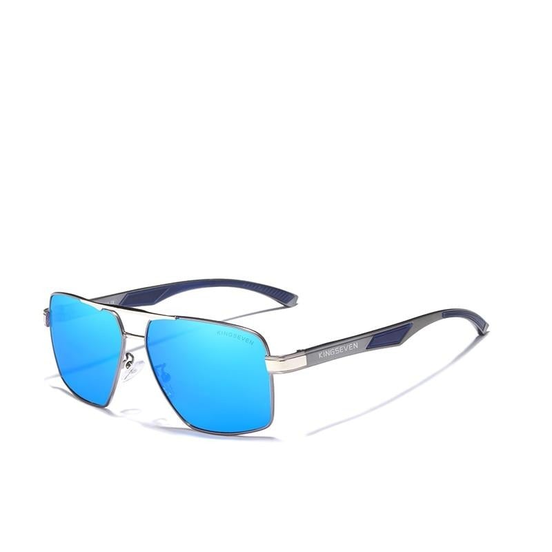 Mirror blue lens Kingseven Men's Square-Frame sunglasses