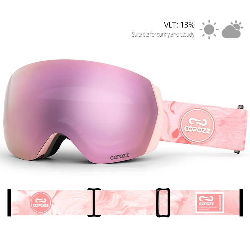 Champagne pink Copozz Aurora Ski goggles