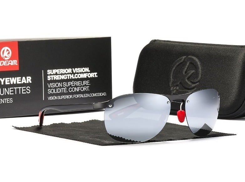 Mirror silver KDEAM Rimless Oval-Frame sunglasses