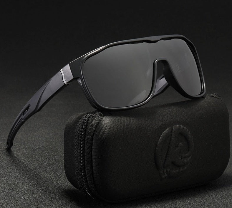 Black KDEAM Oversized Shield-Lens sunglasses