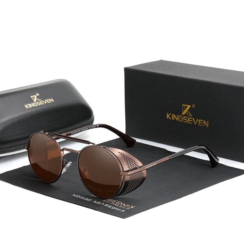 Brown Kingseven Steampunk sunglasses