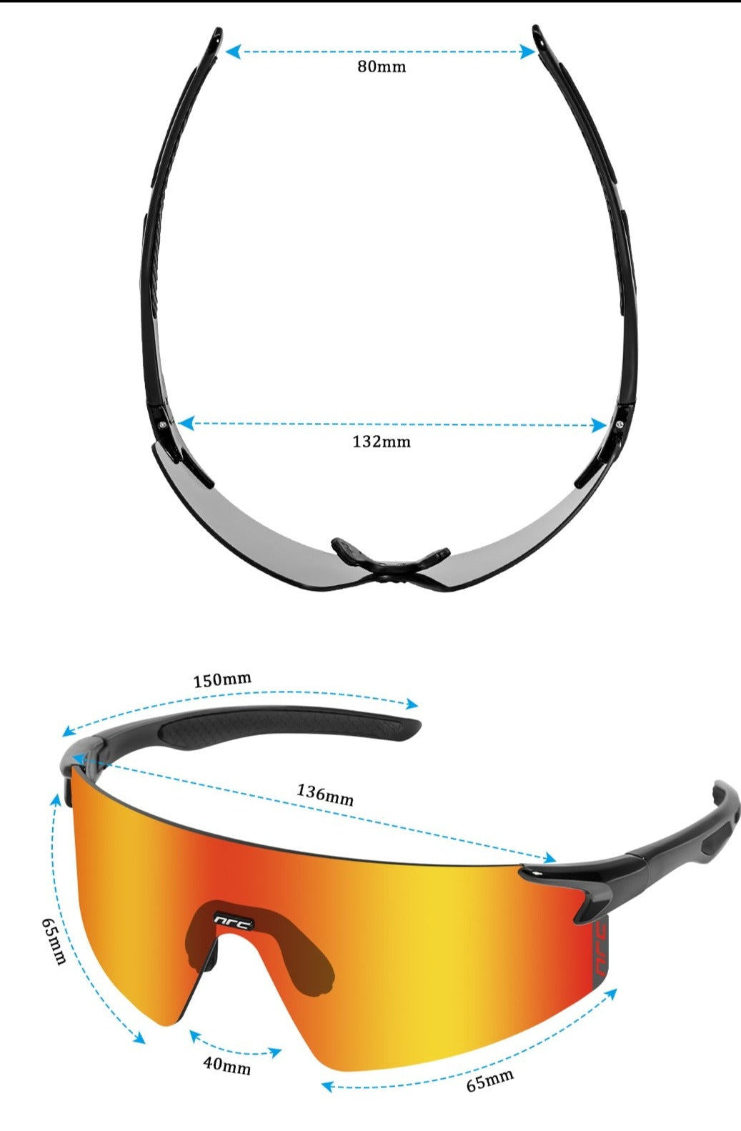 NRC Photochromic Cycling glasses product dimensions