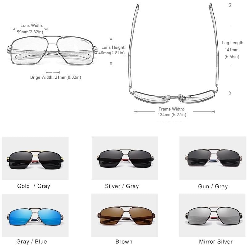 Kingseven Men's Square-Frame sunglasses product dimensions