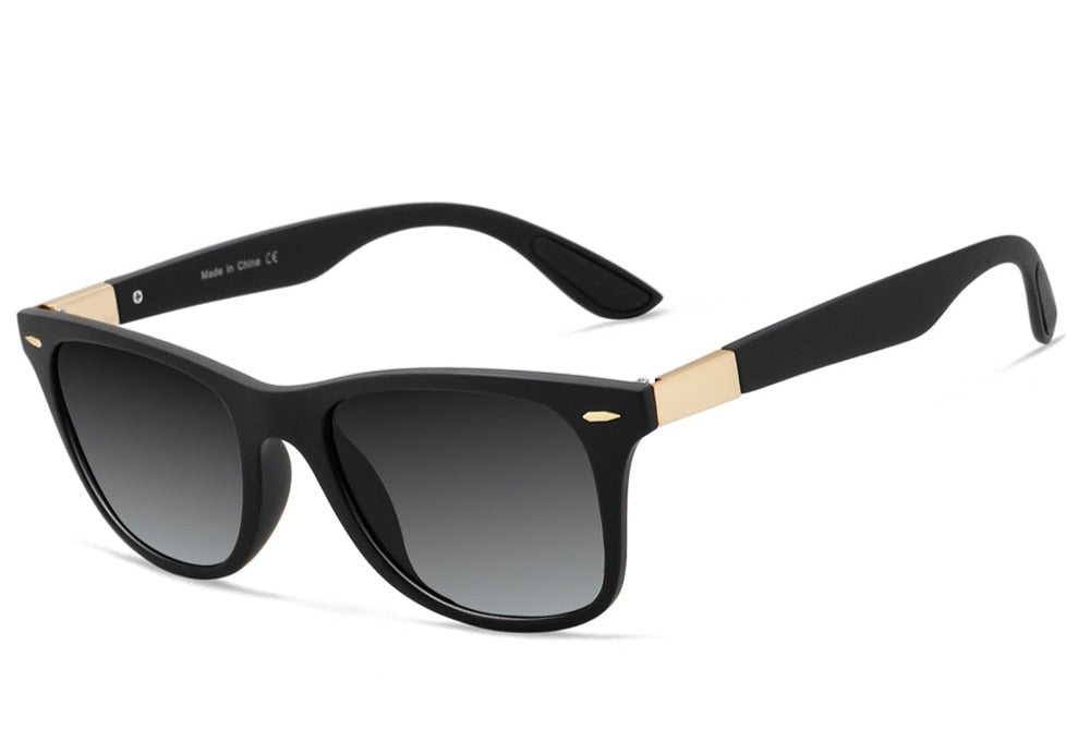 Black gradient gray lens Veithdia Classic Square sunglasses
