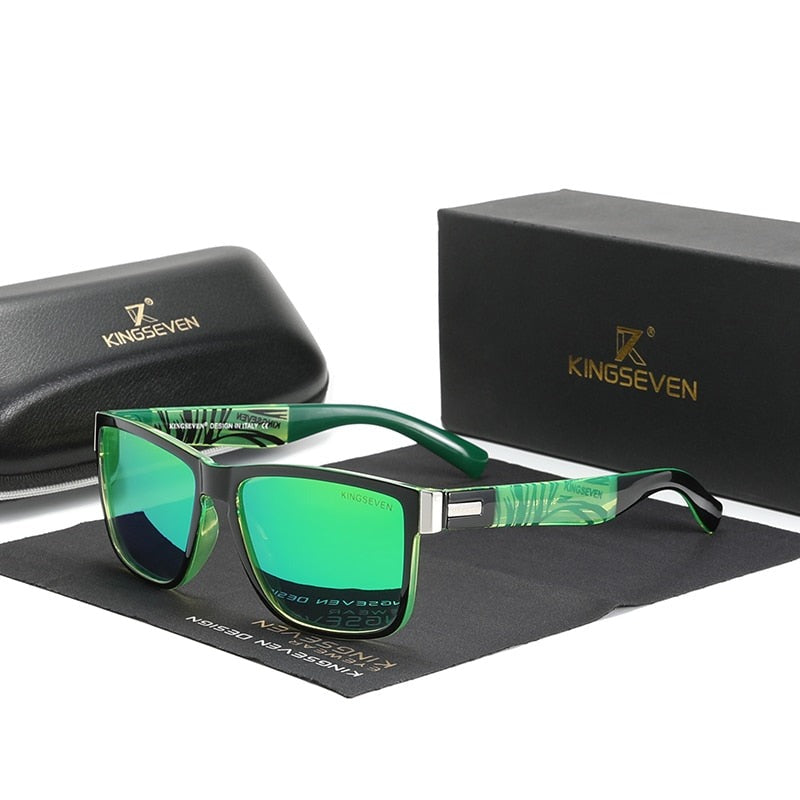 Green Kingseven Carbon Fibre Pattern sunglasses