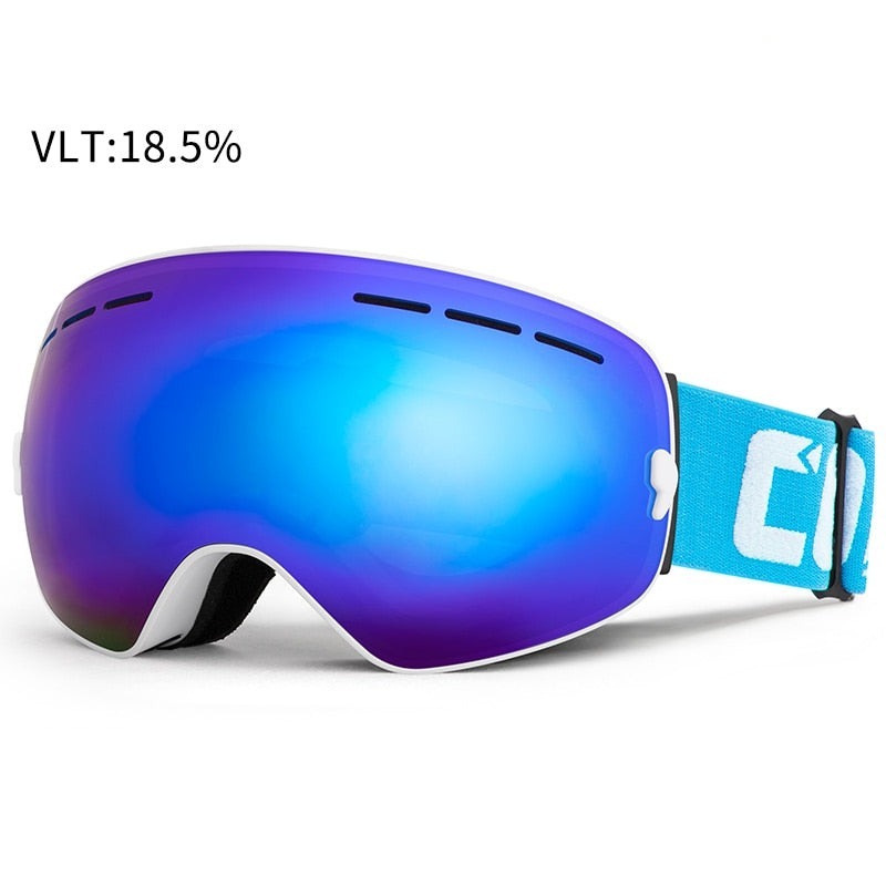 Blue lens with white frame COPOZZ Anti-Fog Ski goggles