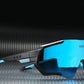 Ice blue lens with black frame KDEAM Polarised Mirror Lens Shield sunglasses