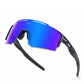 Mirror blue lens with black frame KDEAM Rimless TR90 Sport sunglasses
