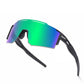 Mirror green lens with black frame KDEAM Rimless TR90 Sport sunglasses