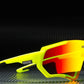 Mirror red lens with yellow frame KDEAM Polarised Mirror Lens Shield sunglasses