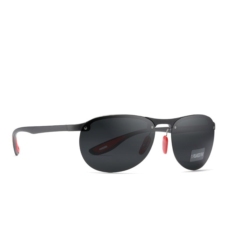 Side view of KDEAM Rimless Oval-Frame sunglasses