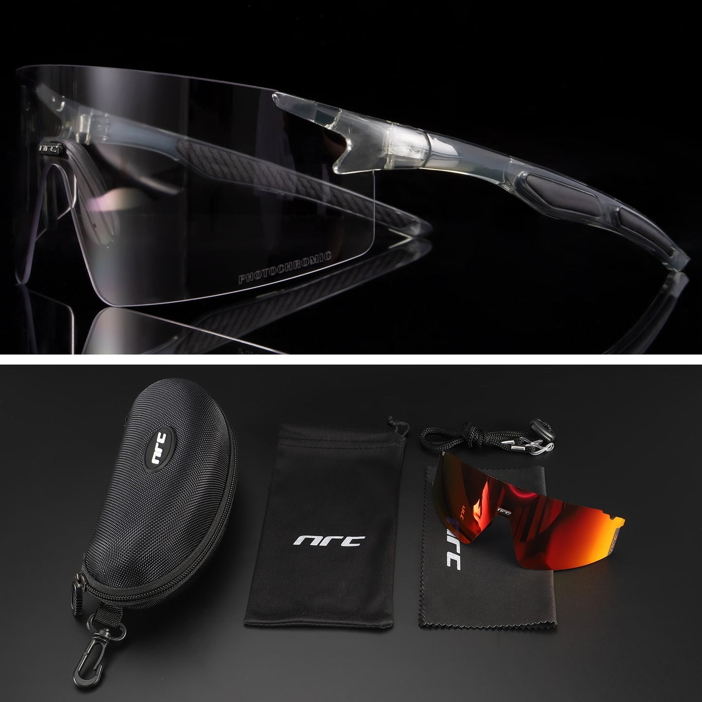 Clear / red NRC Photochromic Cycling glasses