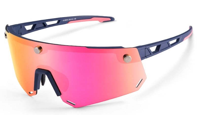 Cherry blossom and navy RockBros Magnetic Split Cycling glasses