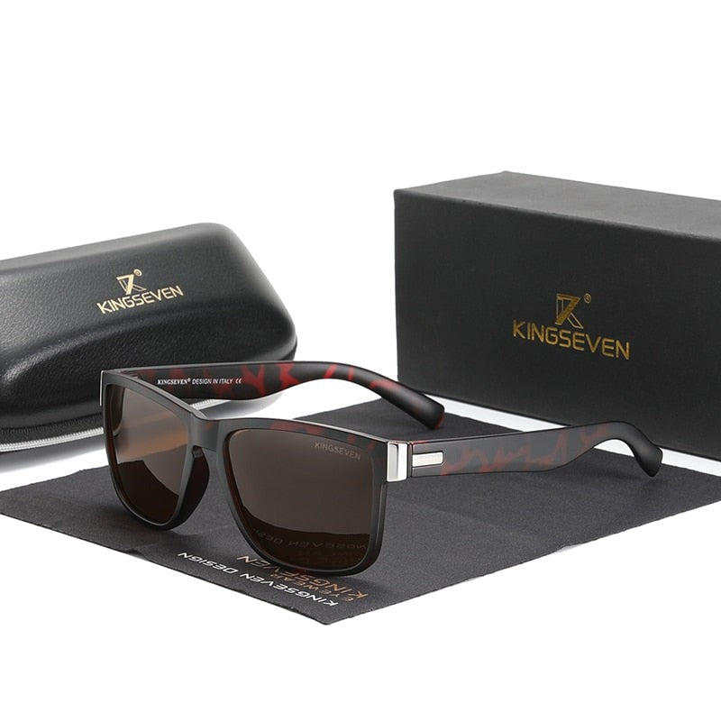 Leopard brown Kingseven Carbon Fibre Pattern sunglasses