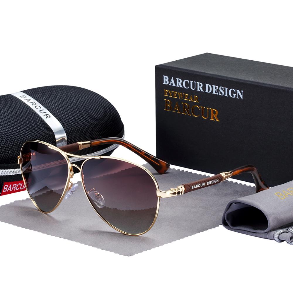 Gold gradient tea colour Barcur Pilot Gradient sunglasses