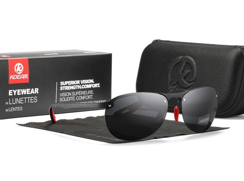 Black KDEAM Rimless Oval-Frame sunglasses