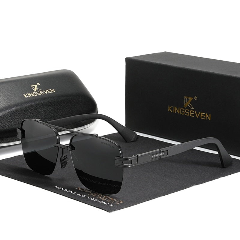 Black Kingseven Retro-Square sunglasses