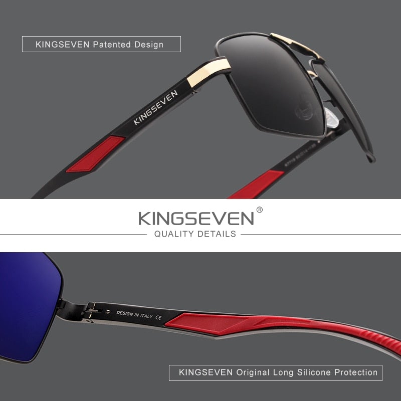 Kingseven Men's Square-Frame sunglasses product feature display