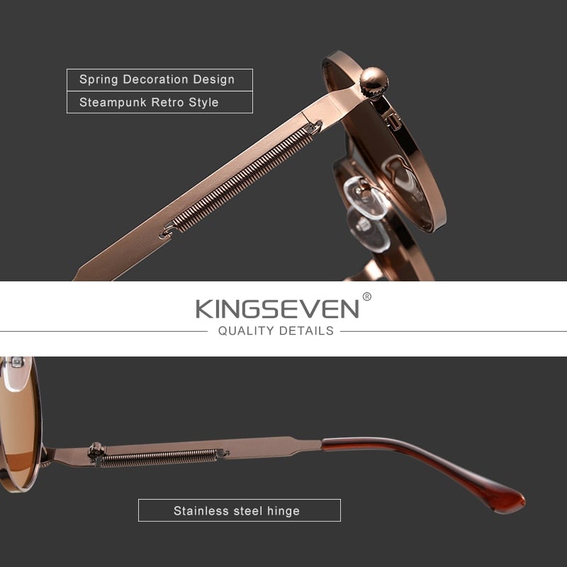 Kingseven Gothic Round-Frame sunglasses product features display