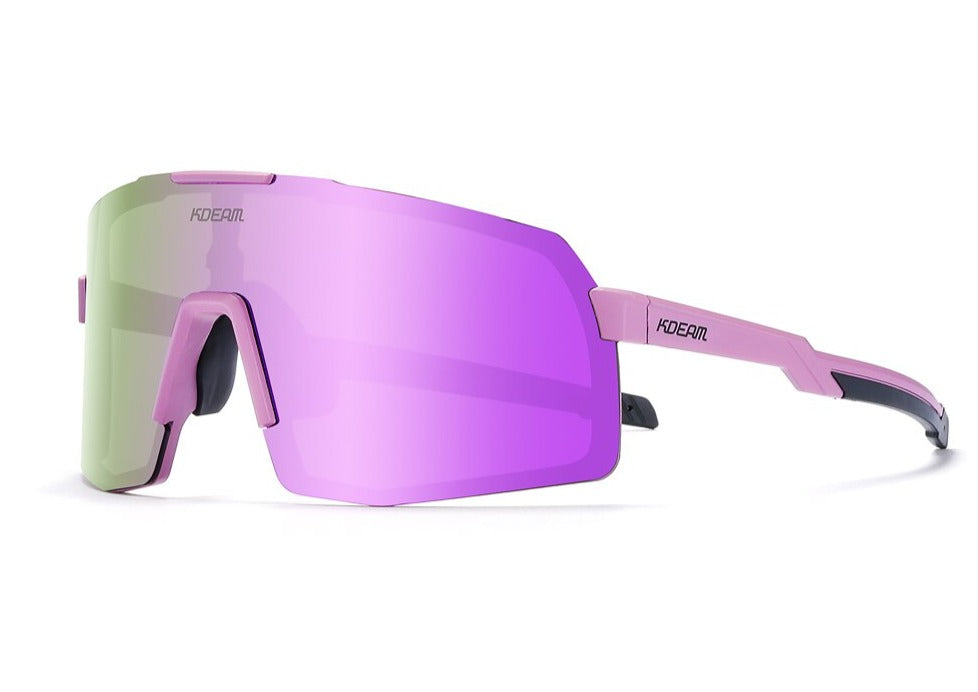 Mirror violet KDEAM Rimless Thin-Frame Shield sunglasses