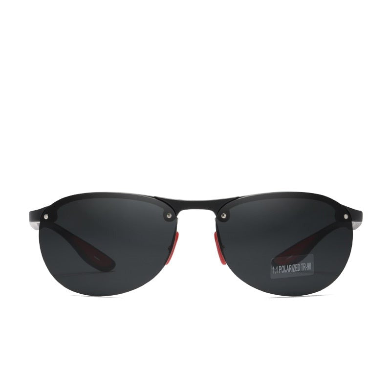 Front view of KDEAM Rimless Oval-Frame sunglasses