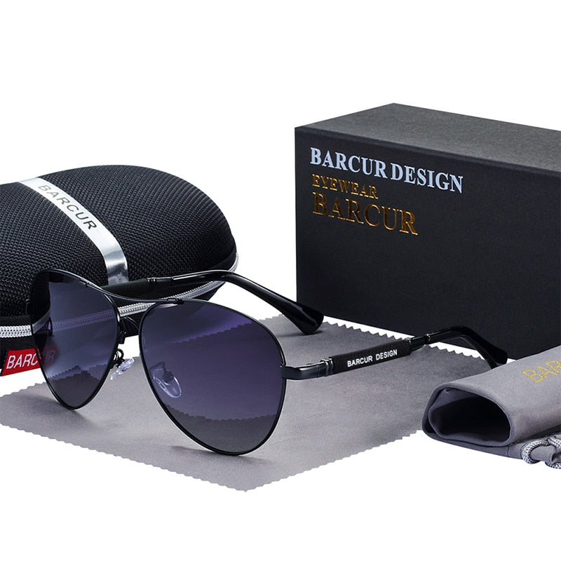 Black gradient gray colour Barcur Pilot Gradient sunglasses